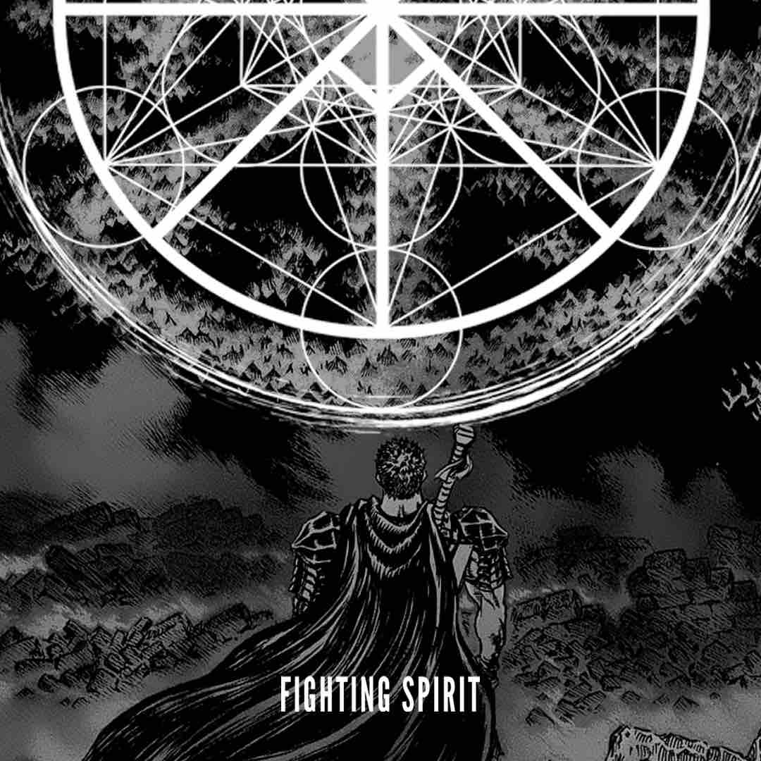Personnage Guts dans Berserk regardant le symbole de l’esprit, inspiré d’un t-shirt oversize