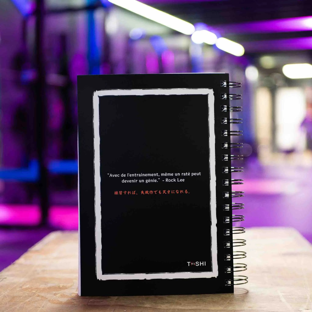 Logbook musculation Force du Nindô inspiré de Naruto - Suivi d'entraînement et progression, carnet d'entraînement pour musculation et fitness