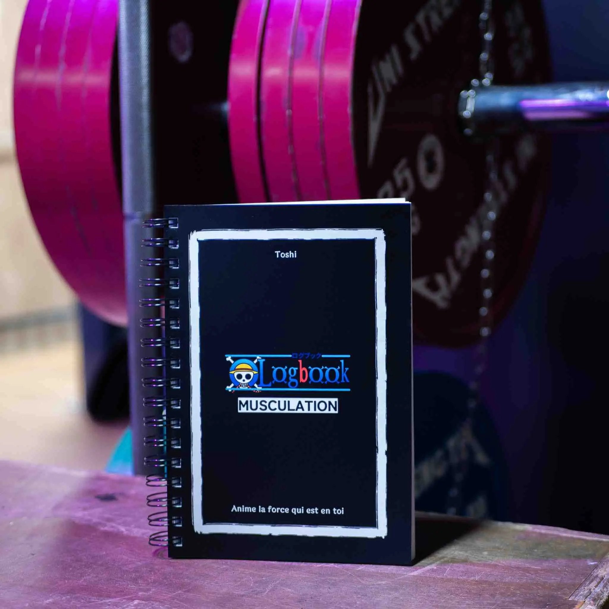 Logbook musculation Volonté du D inspiré de One Piece - Suivi d'entraînement et progression, carnet d'entraînement pour musculation et fitness