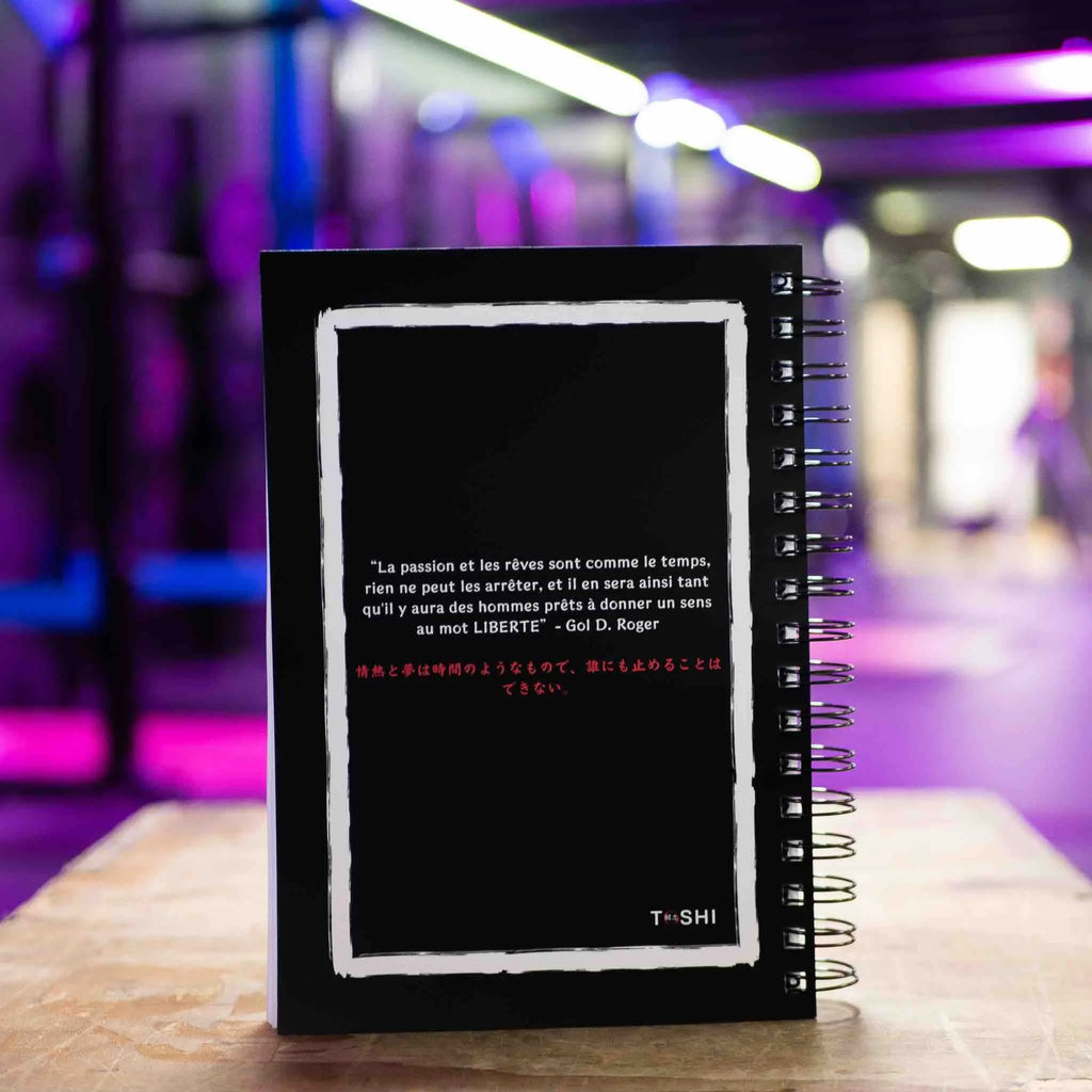 Logbook musculation Volonté du D inspiré de One Piece - Suivi d'entraînement et progression, carnet d'entraînement pour musculation et fitness