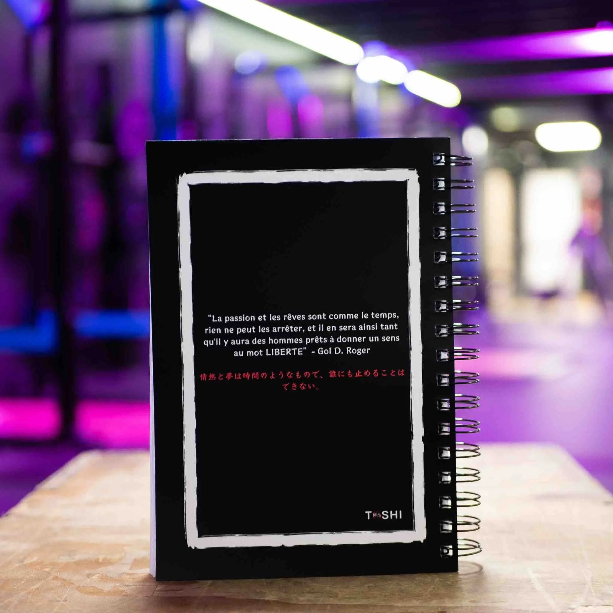 Logbook musculation Volonté du D inspiré de One Piece - Suivi d'entraînement et progression, carnet d'entraînement pour musculation et fitness