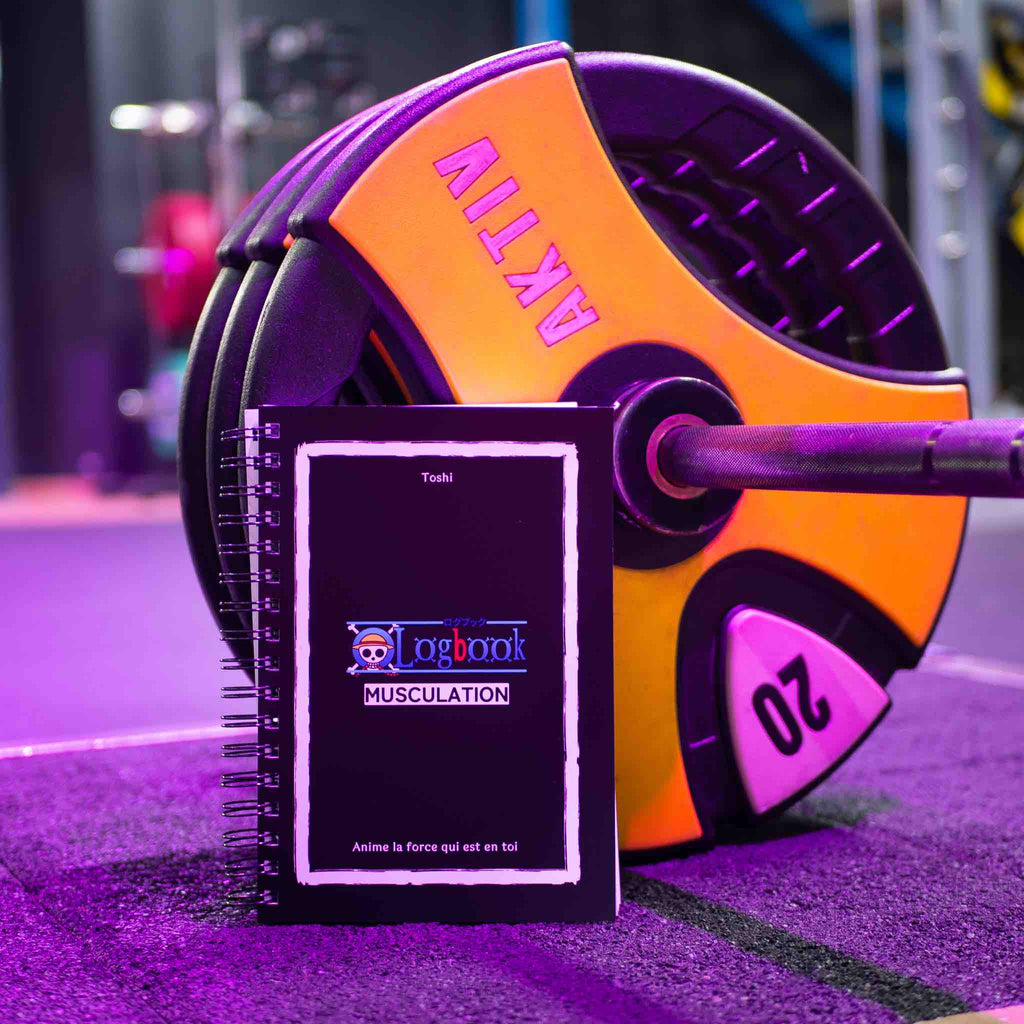 Logbook musculation Volonté du D inspiré de One Piece - Suivi d'entraînement et progression, carnet d'entraînement pour musculation et fitness
